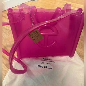 NWT Melissa x Telfar Medium Clear Azalea Jelly Shopper Tote